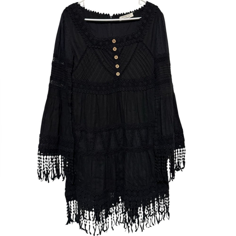 American Eagle Artisan De‎ Luxe Fringe Boho Western Coastal Cowgirl Dress Small